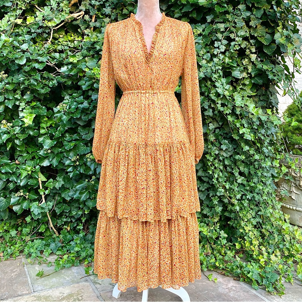 NEW! byTiMo Ruffle Maxi  Boho Dress With Long Sleeves